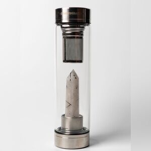 Crystal Infuser Water Bottle with Silver Accents